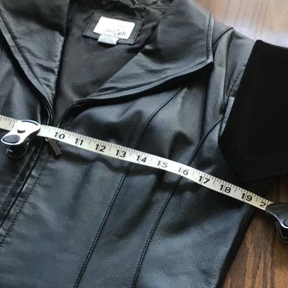 Jacket leather black Medium zip - Picture 6 of 7